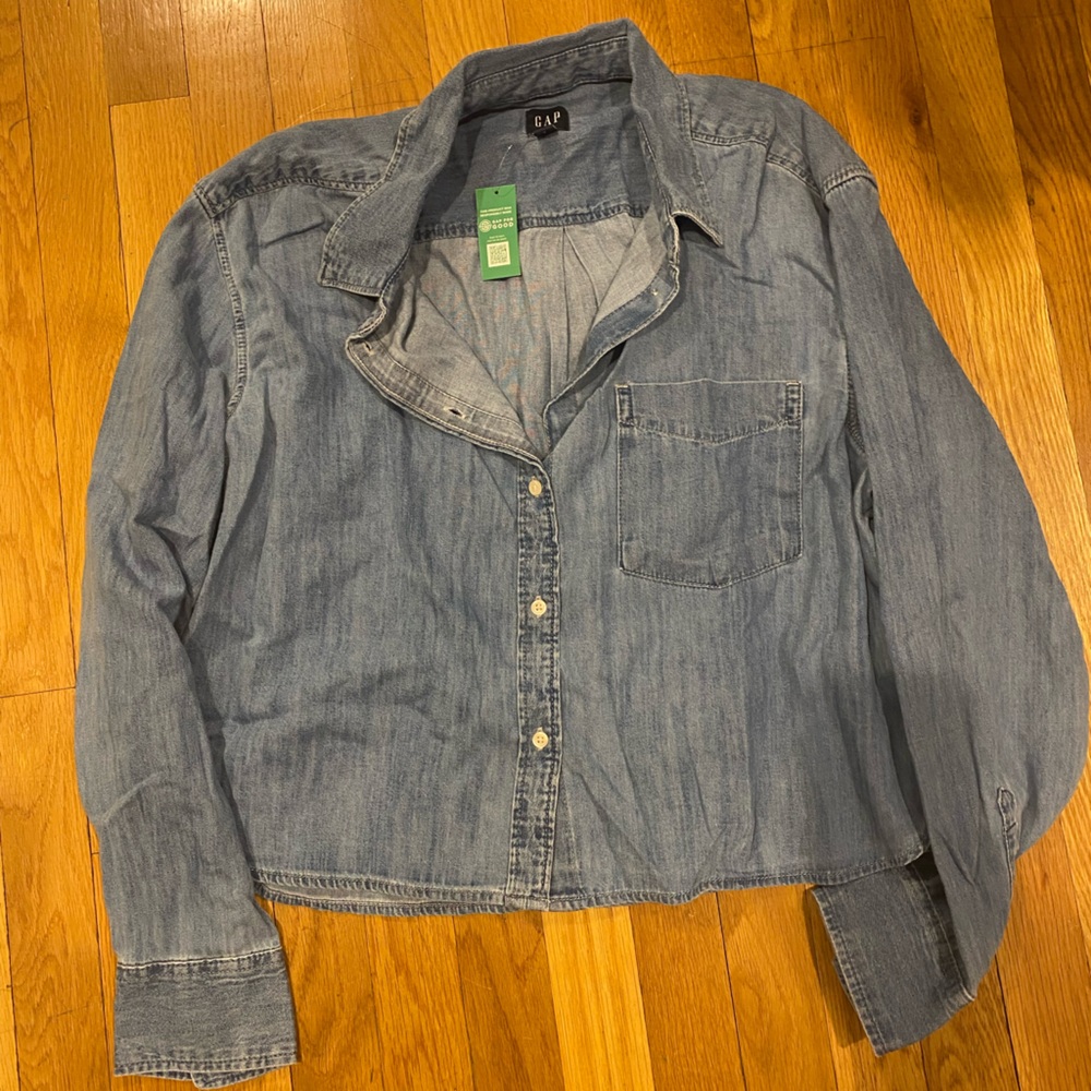 GAP Blue Denim Cropped shirt